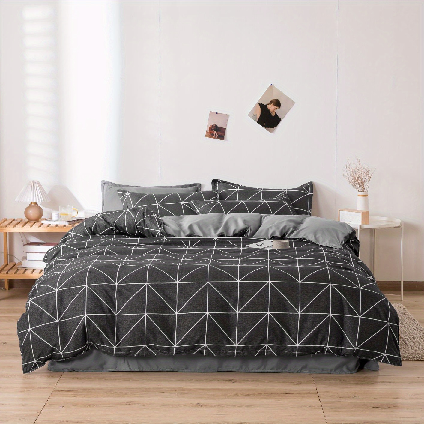 Geometric Lines Duvet Cover Set (without Core) Stylish And - Temu