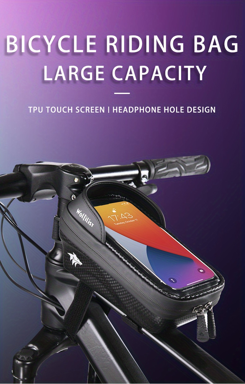 Bicycle Frame Bag With Touch Screen Compatibility