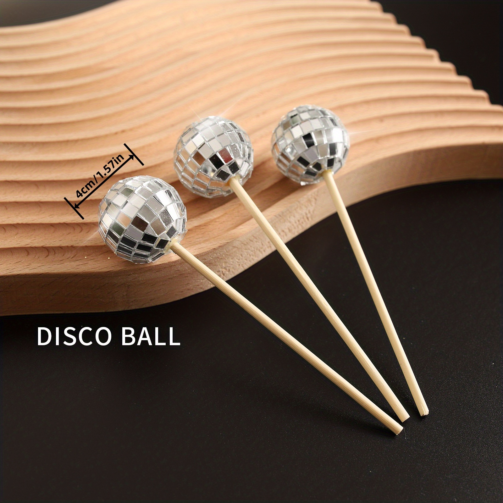 Disco Mirror Ball Cake Decoration Plugin Disco Ball Wooden Temu