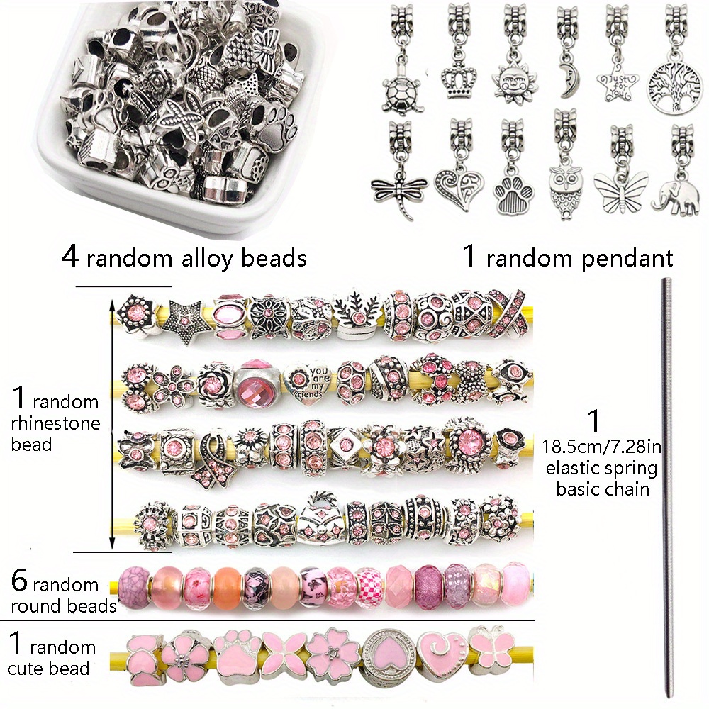 Diy Beaded Charm Bracelet Making Kit Perfect Jewelry Gift - Temu