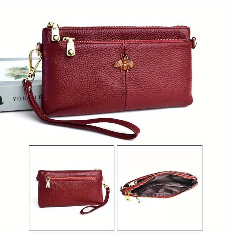 Luxury Bee Decor Clutch Bag Fashion Multi Zipper Coin Purse - Temu