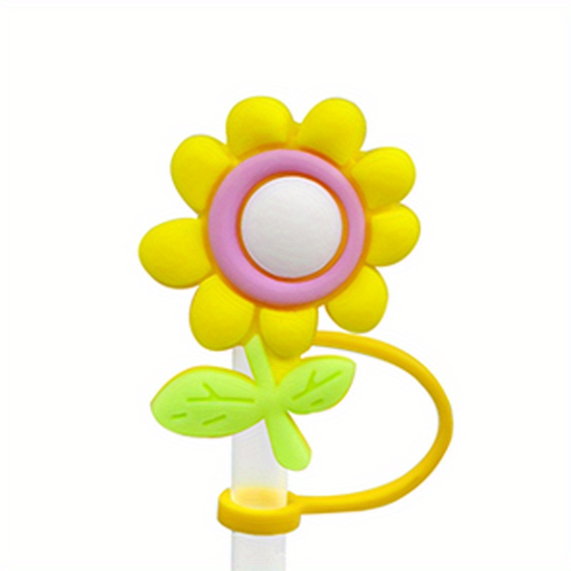 Reusable Straw Tips Cover - Sunflower Pattern, Dust-proof Plug, Party  Decorative Buckle - Temu