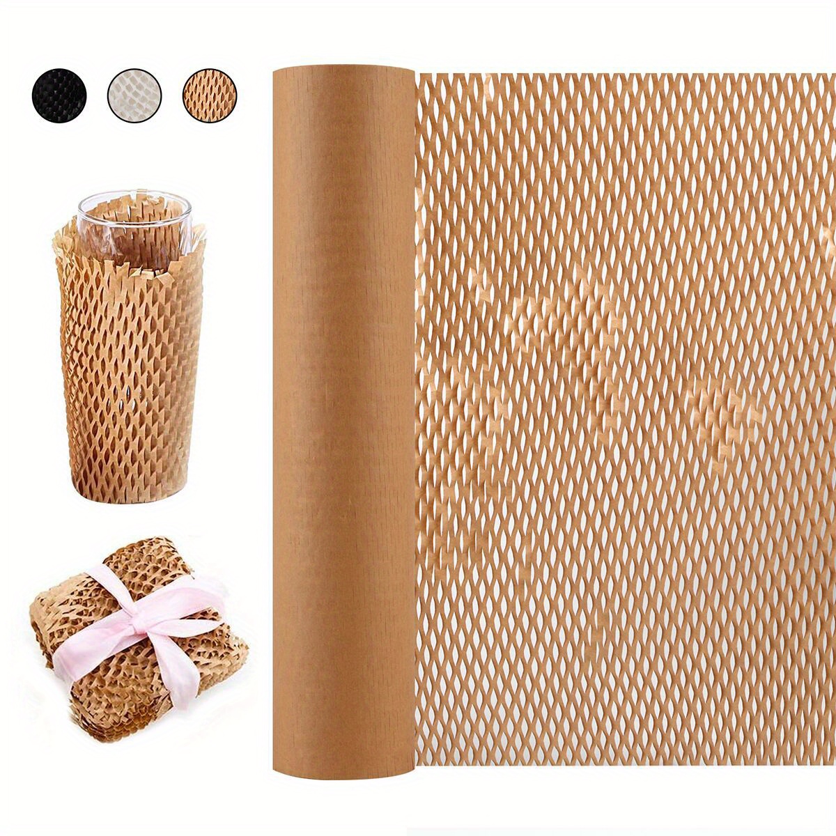 GZGDLJQ Honeycomb Packaging Paper, 15 x 135' Honeycomb Cushion Wrapping Paper for Protecting Fragile Items, used for Moving Gift Packaging and