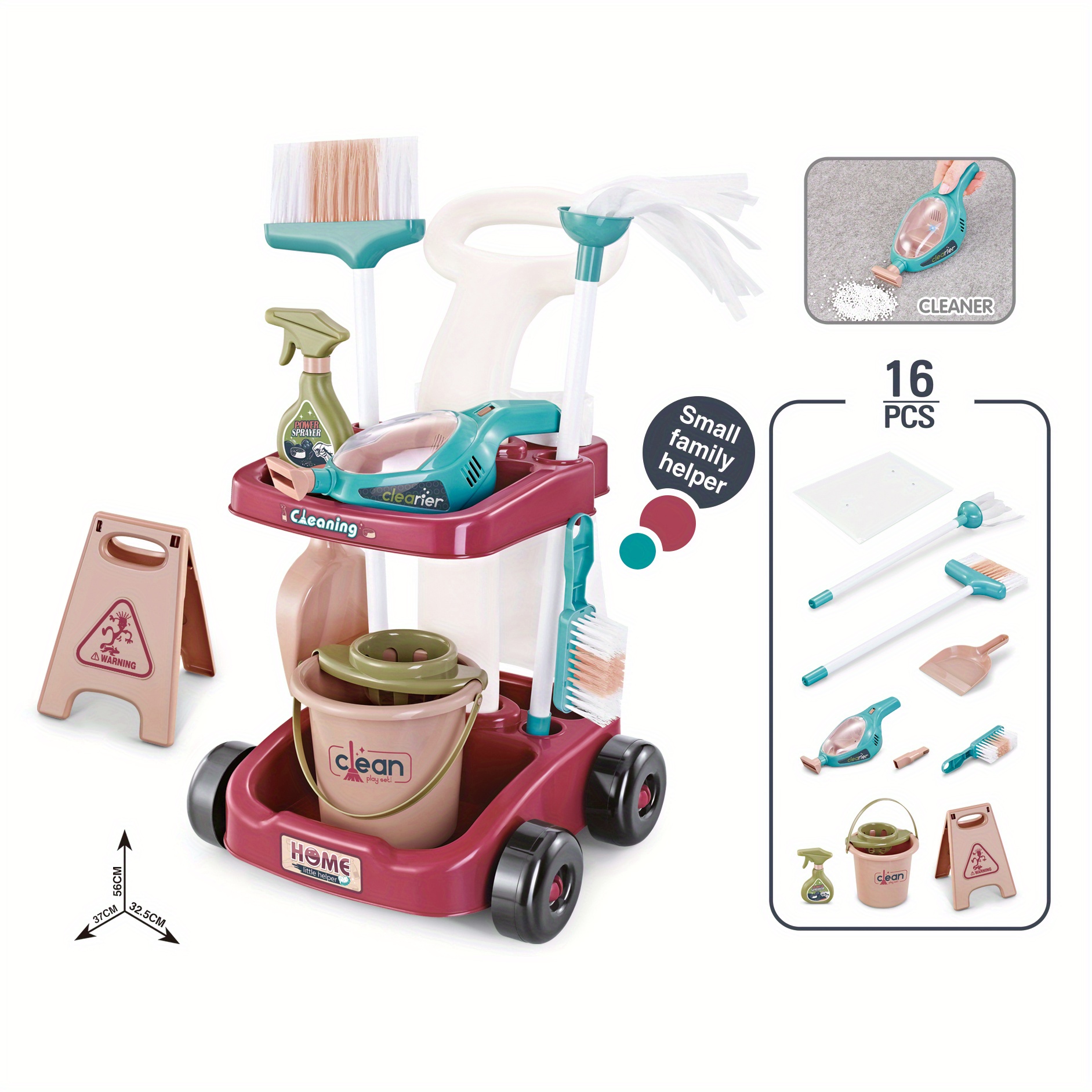 Kids Cleaning Set For Toddlers Detachable Pretend Play Set - Temu