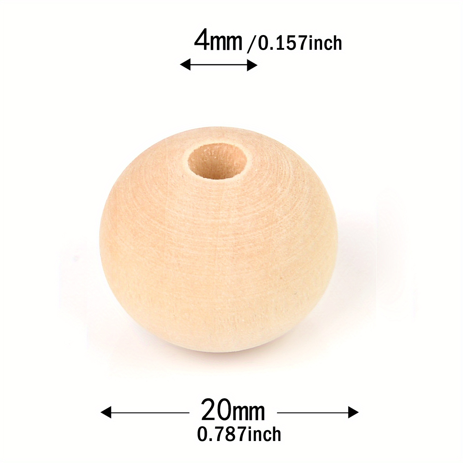 Natural Wooden Beads Round Spacer Wood Balls Diy Beads For - Temu