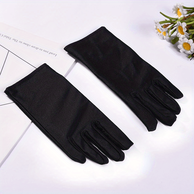 Solid Satin Gloves Elastic Thin Breathable Gloves for Women