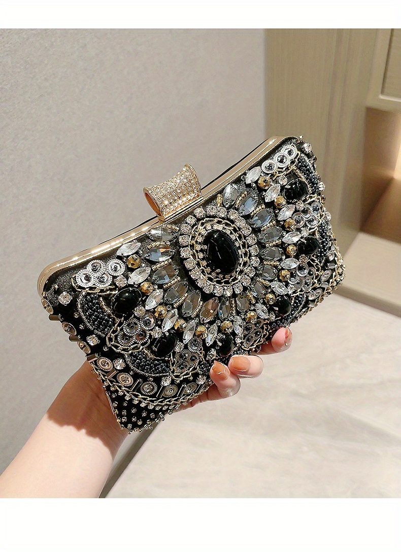 Strass Umhängetasche Frauen Silber Clutch Tasche Sparkly Strass Geldbörsen  Abend Handtasche Geldbörse One Size Cocktail Hochzeit Verlobung Tasche  Geldbörse für Pa