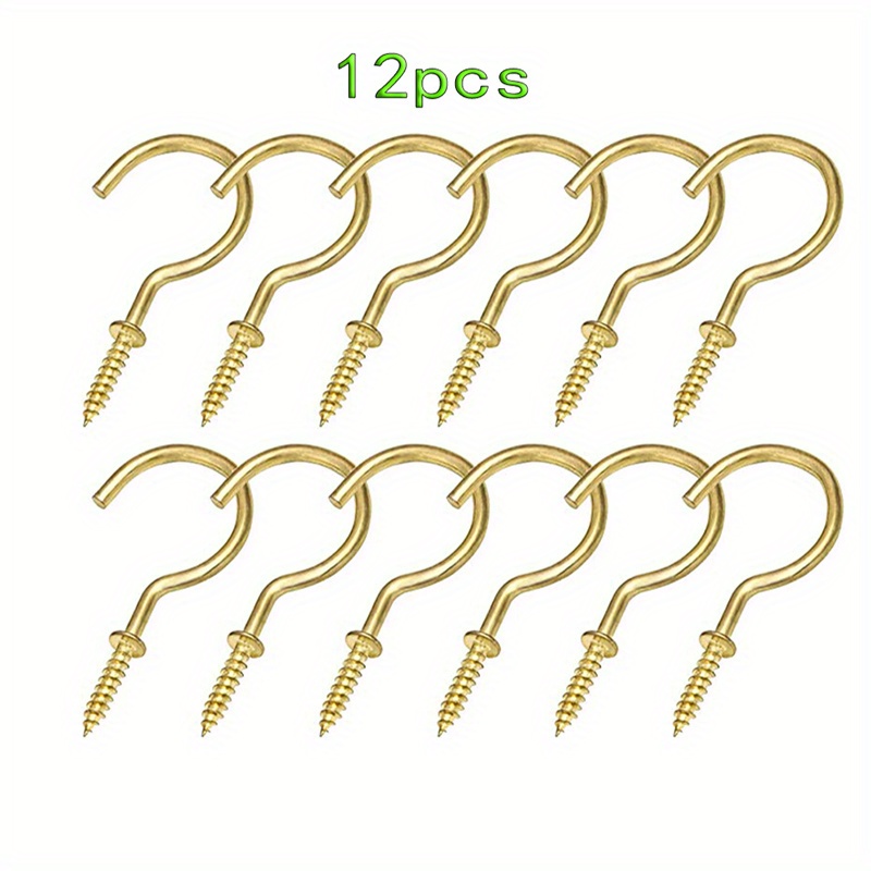 20pcs Heavy Duty Copper Plated Metal Screw-In Ceiling Hooks Cup Hooks Hanger