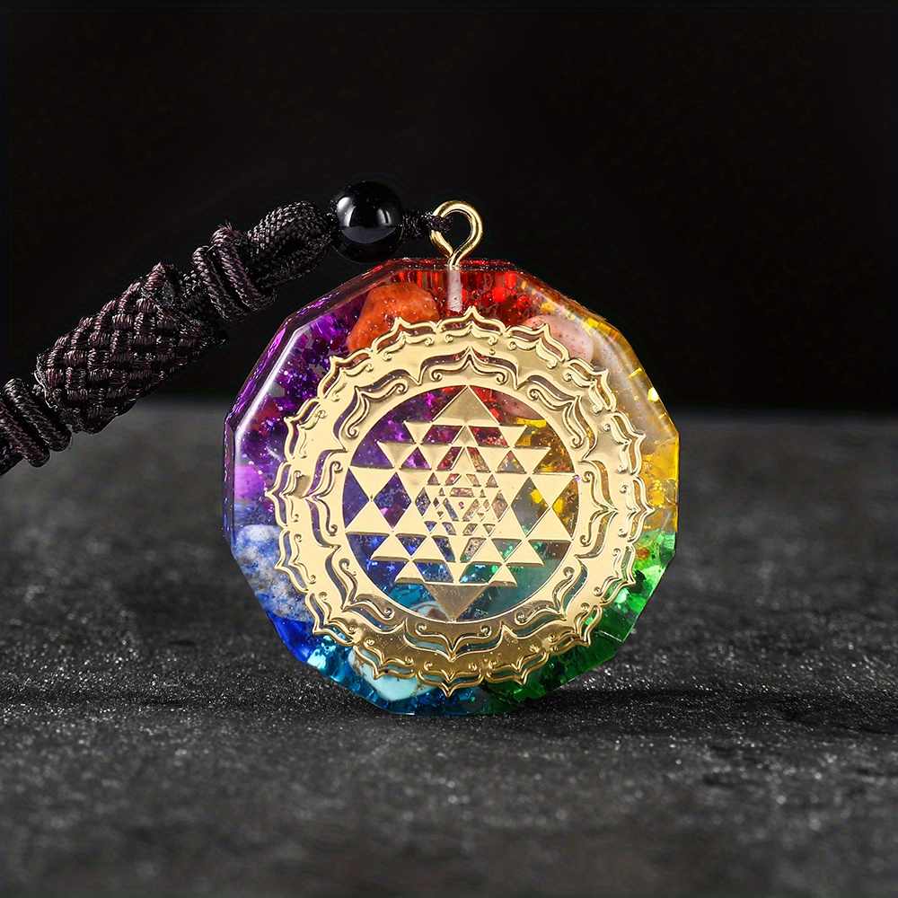 Kundalini Necklace, Spiritual Jewelry, Sacred Geometry, Flower of Life  Jewelry, Abalone Necklace, Priestess Necklace, Chakra 