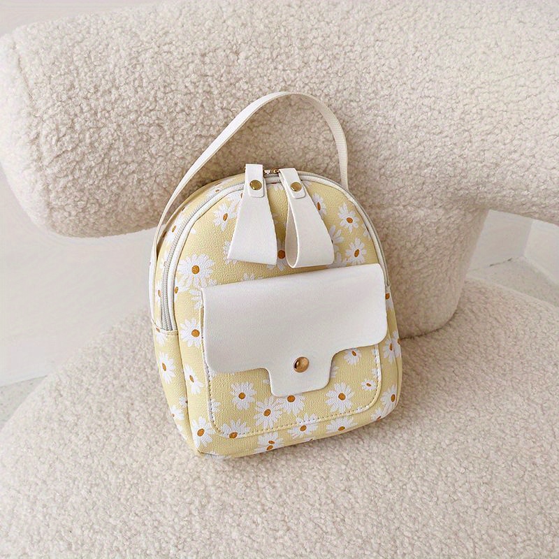 Mini Backpack Purse for Women Girls, Daisy Polka Dots Small Backpack Spring  Daisy Flower Lightweight Casual Travel Bag Daypack for Teens Kids School