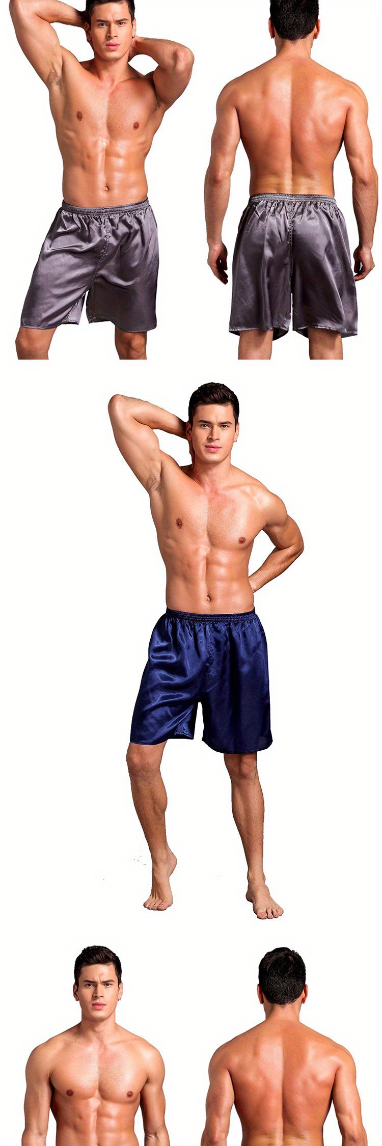 Men's Casual Loose Thin Ice Silk Comfortable Shorts For Summer, Men's Pajamas For Home details 3