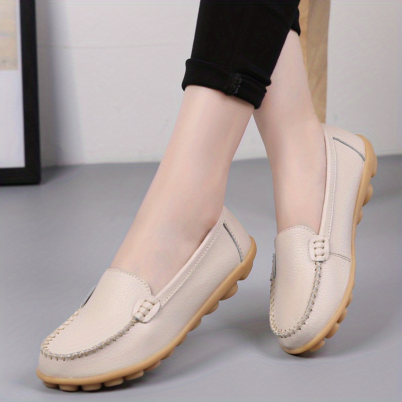 Women's Solid Color Flat Shoes Comfy Round Toe Soft Sole Slip On Shoes ...