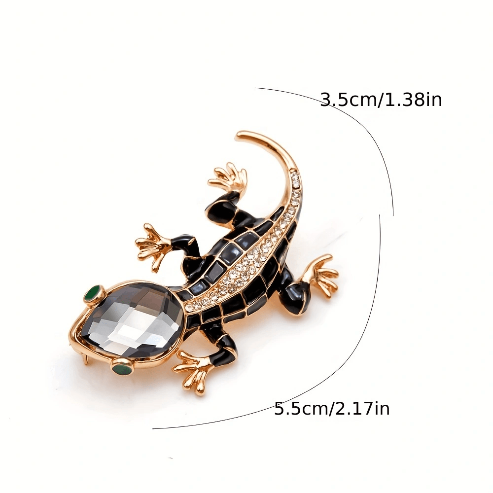 Vintage Crystal Rhinestone lizard Brooch,Handmade Enamel Lapel Brooch Pins  Animal lizard Brooch Premium Badge Costume Hat Bag Decoration Accessories