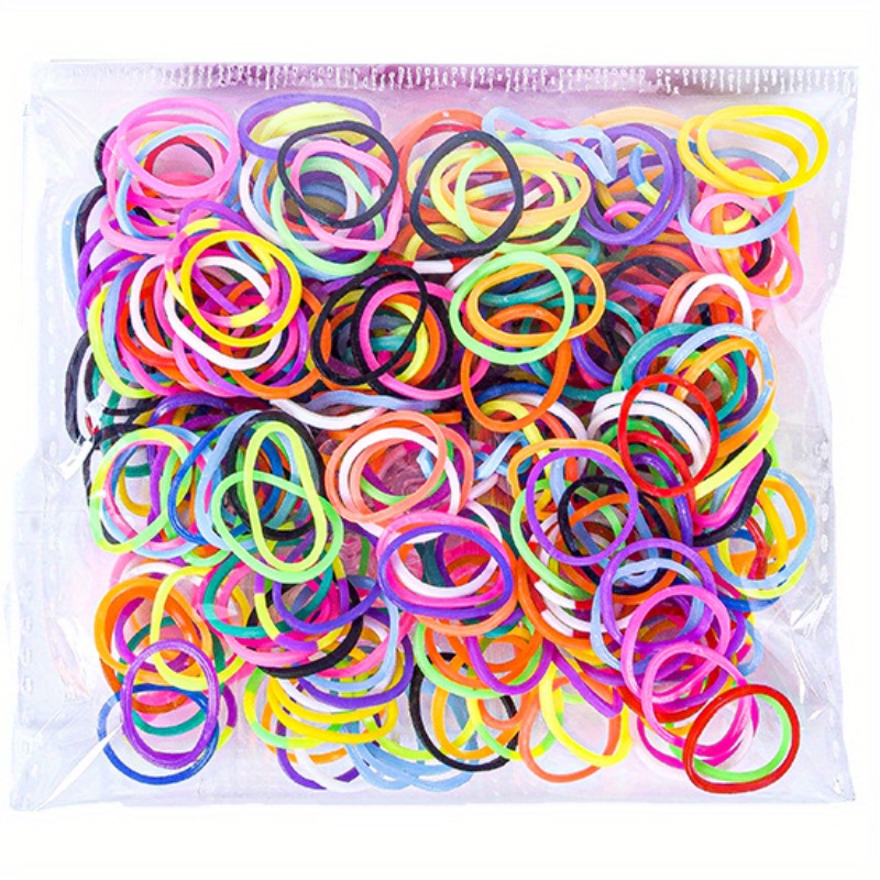 colorful rainbow colors rubber bands loom bracelet on black