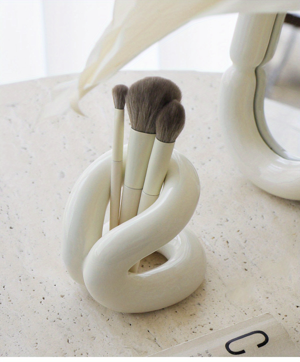 Toilet Brush Holder with Swirl Design