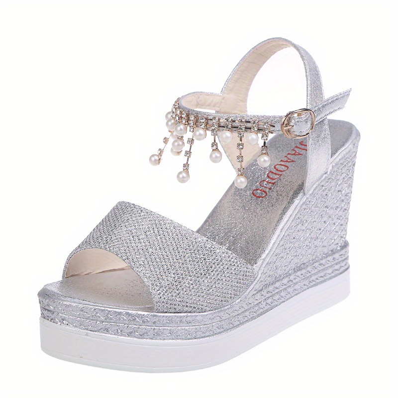 Platform Sandals | Elegant With Ankle-strap, Ultrahigh Heel, Solid Color, Closure, Polyurethane Material, Suitable For Summer, Women Shoes