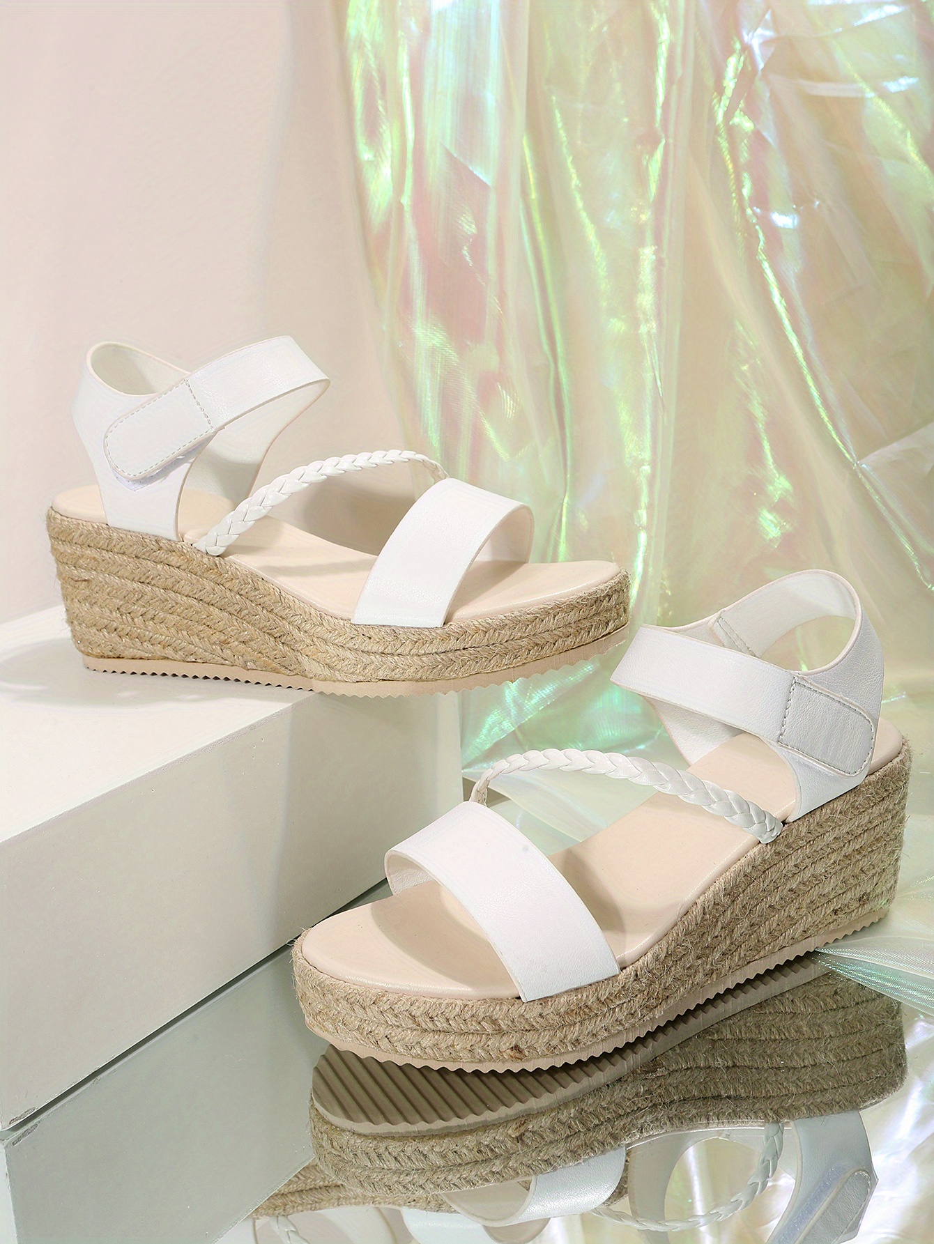 Women's Wedge Espadrilles Sandals Open Toe Braided Strap Temu