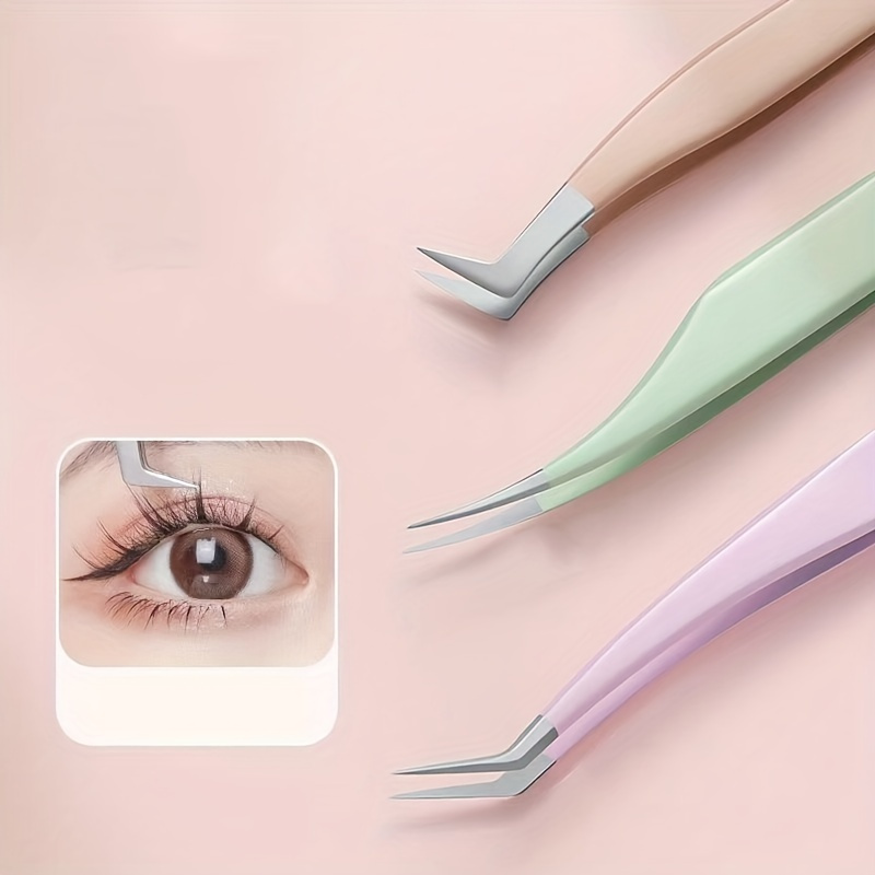 

Stainless Steel Eyelash Extension Tweezers Straight Or Curved Tip High Precision False Eyelash Tweezers For Eyelash Extension Applications Ideal For Makeup Starters