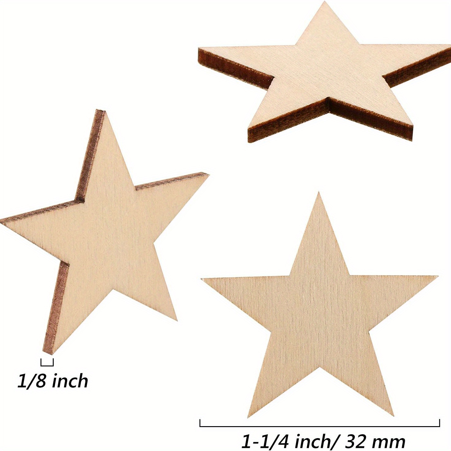 Wooden Stars Shape Wood Stars Pieces Blank Wood Pieces - Temu