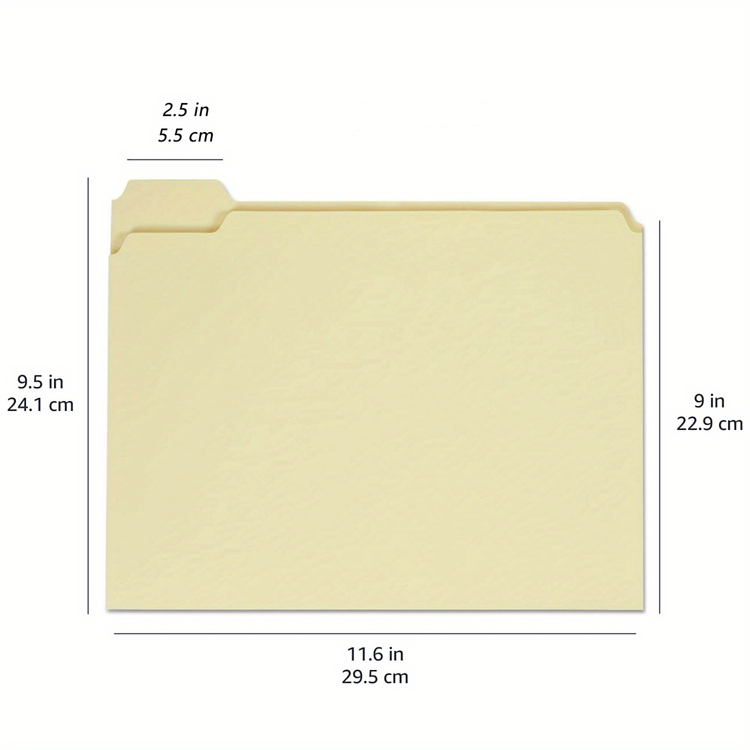 Organize Home School Office Files 1/5 Cut Top Tab Manila Temu