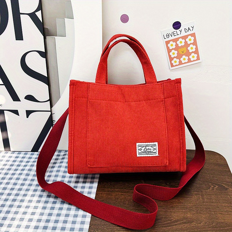 Womens Corduroy Canvas Crossbody Bag Large Capacity Handbag High-quality   Affordable Temu Japan