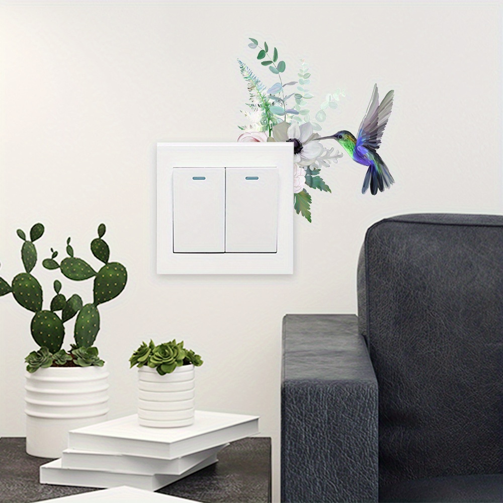 Brighten Room Beautiful Flower Bird Light Switch Decal! - Temu United