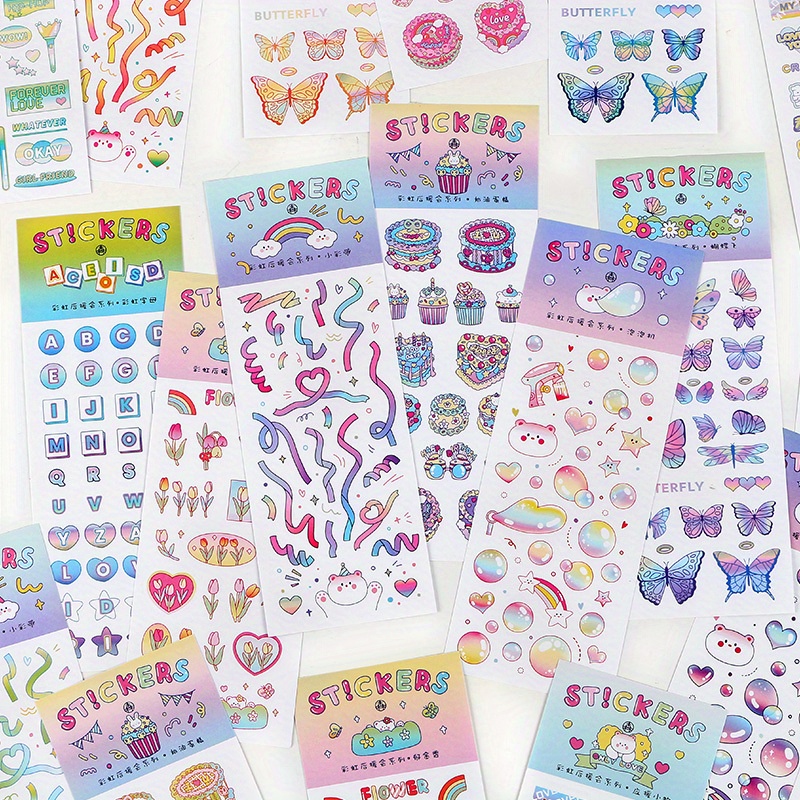 Kawaii Ribbon Sticker Decorative Diary Album Sticky Labels - Temu