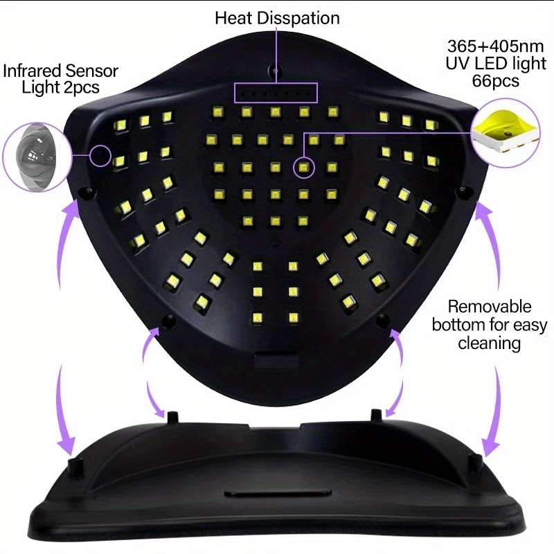 66 Lamp Beads Dual Light Source Nail Lamp For Hand Foot High - Temu