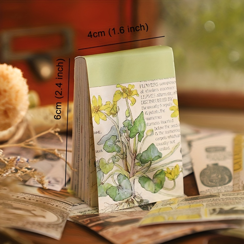 Non repeating Coil Washi Sticker Book Retro Flower Journal - Temu