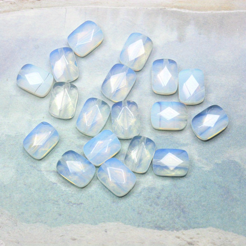 Faceted Aquamarine Agate Natural Tourmaline Faceted Loose - Temu