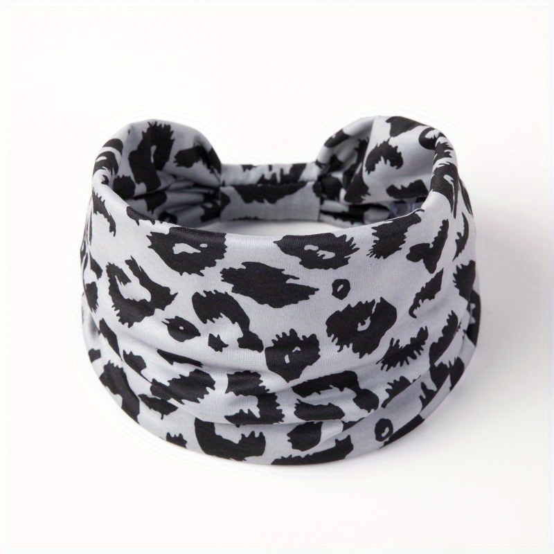 Y2K Leopard Prints Knotted Headband Colorful Sports Sweatband