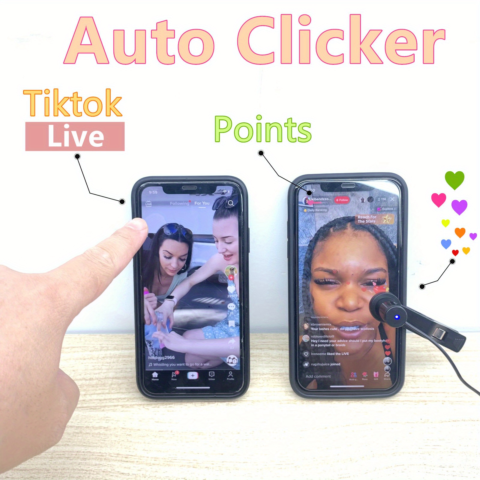 Automatic Clicker for iPhone iPad, Phone Screen Device Speed Clicker for  Android IOS, Simulated Finger Continuous Clicking, Adjustable Auto Physical