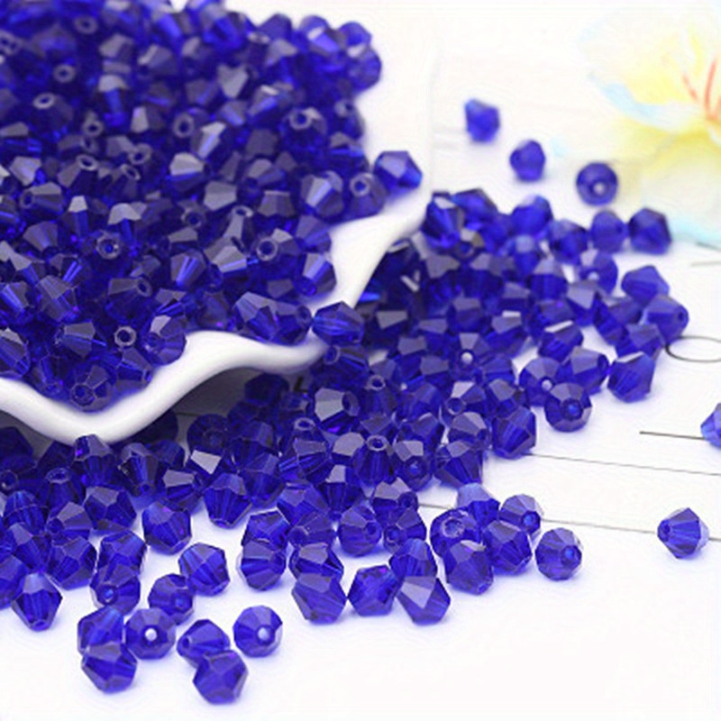 4mm Navy Blue Crystal Glass Beads #CB4-19