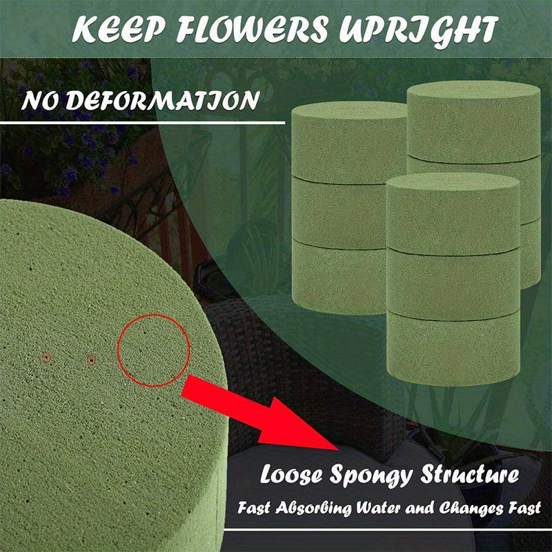 5/10/15X Round Floral Foam Blocks Wedding Flower Bricks Arrangement  Styrofoam