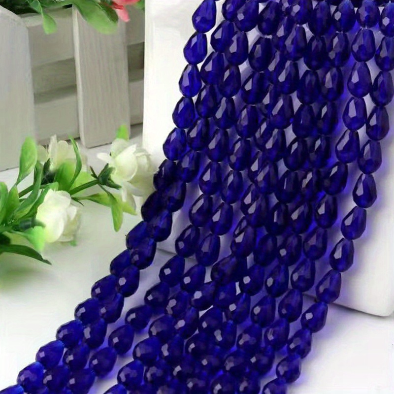 Straight Hole Crystal Teardrop Beads Diy Jewelry Accessories - Temu