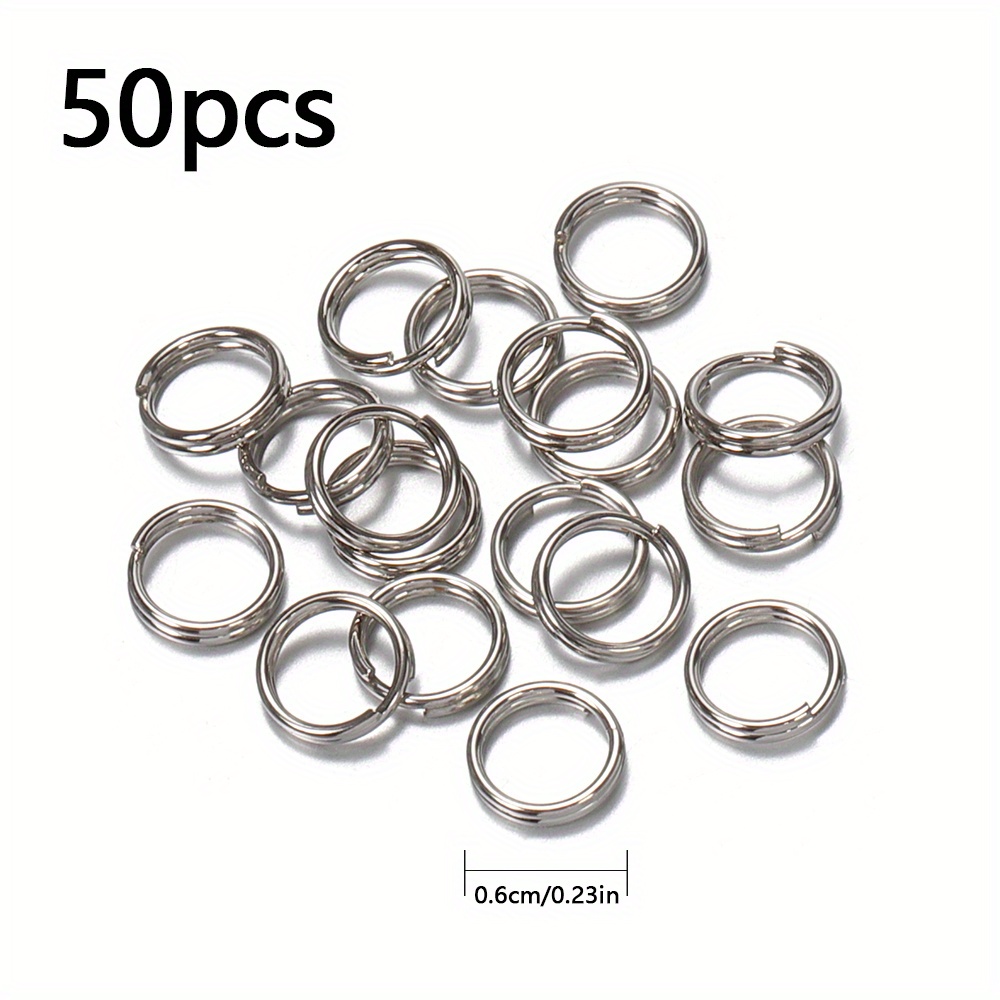 100pcs/lot 6-20mm Stainless Steel Open Double Jump Rings for