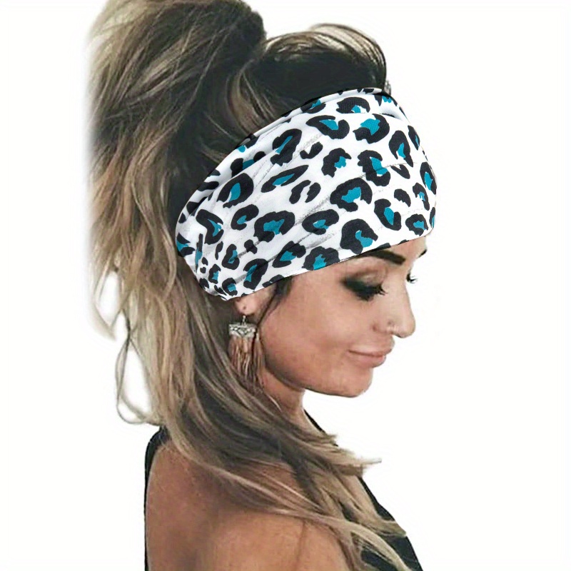 Lystrfac New Fashion Print Leopard Scrunchy Headband for Women