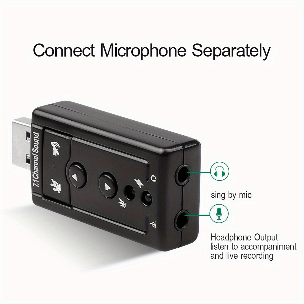 Mini External Usb Mic Headphone Jack Stereo Headset 3d 5.1 Temu