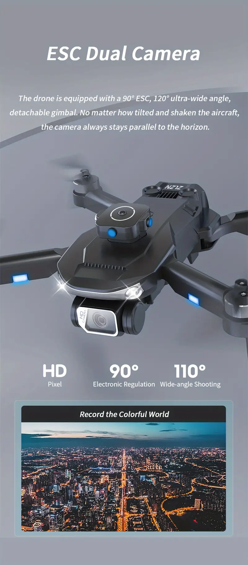 hd dual camera drone obstacle avoidance optical flow positioning headless mode one key take off landing 5g image transmission gesture photography waypoint flight includes carrying bag details 3
