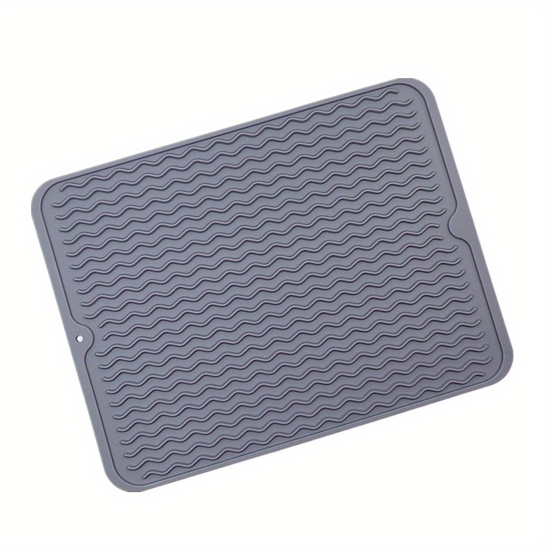 Silicone Dish Drying Mat Multiple Usage Anti-slip Soft Silicone Coaster  With Water Collector Heat-resistant Square Table Placemat Kitchen - Temu
