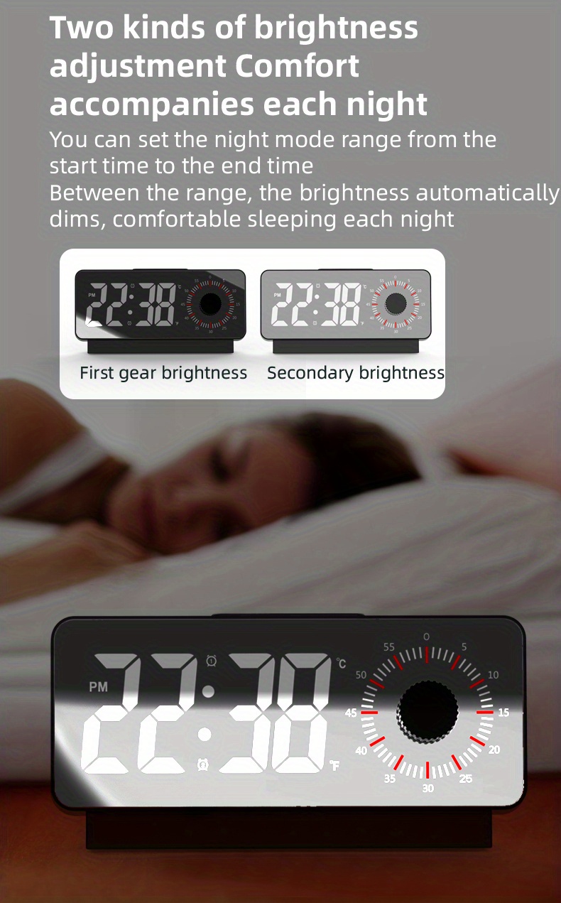 Countdown Alarm Clock Dual Display Visual Manager Alarm Clock Plug In