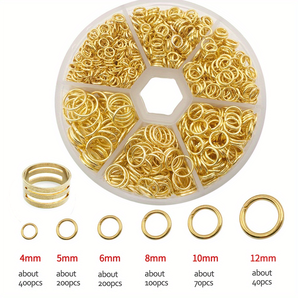  500Pcs 10mm Gold Open Jump Rings Open Connectors Jump Rings for  Jewelry Making Jump Ring Circle Metal Findings Jump Rings for Keychains