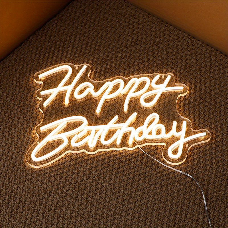 1pc 16/20 Pulgadas Led Neon Sign Happy Birthday Night Light - Temu Chile