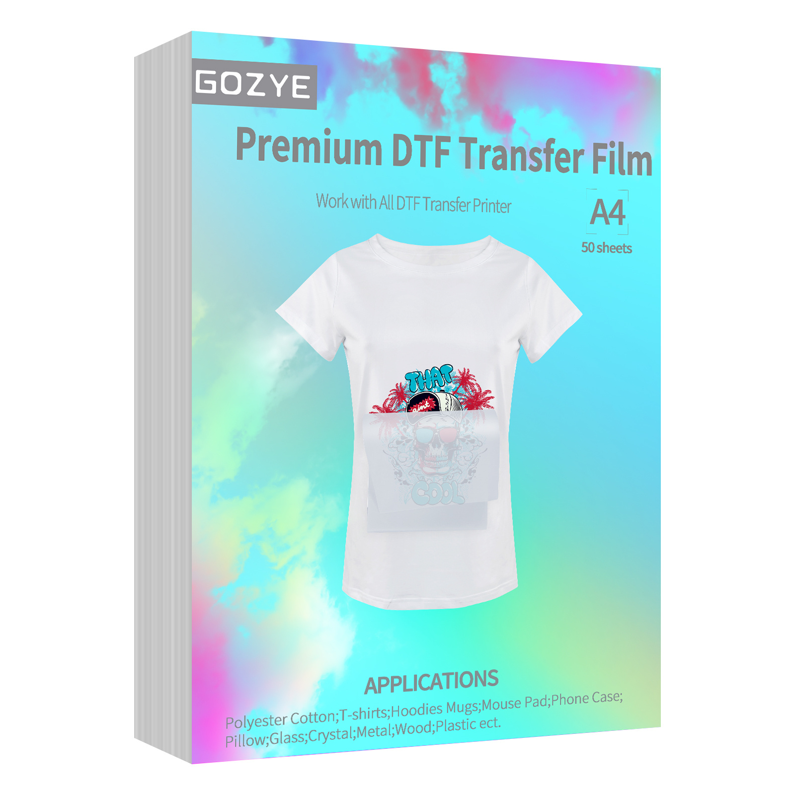 Film De Transfert DTF Premium 20 50 100 Feuilles De Papier De Transfert Thermique PET Mat A4 Pour L impression Directe Sur Film Sur T shirts Textile Taille A4 21 08 Cm X 29 72 Cm