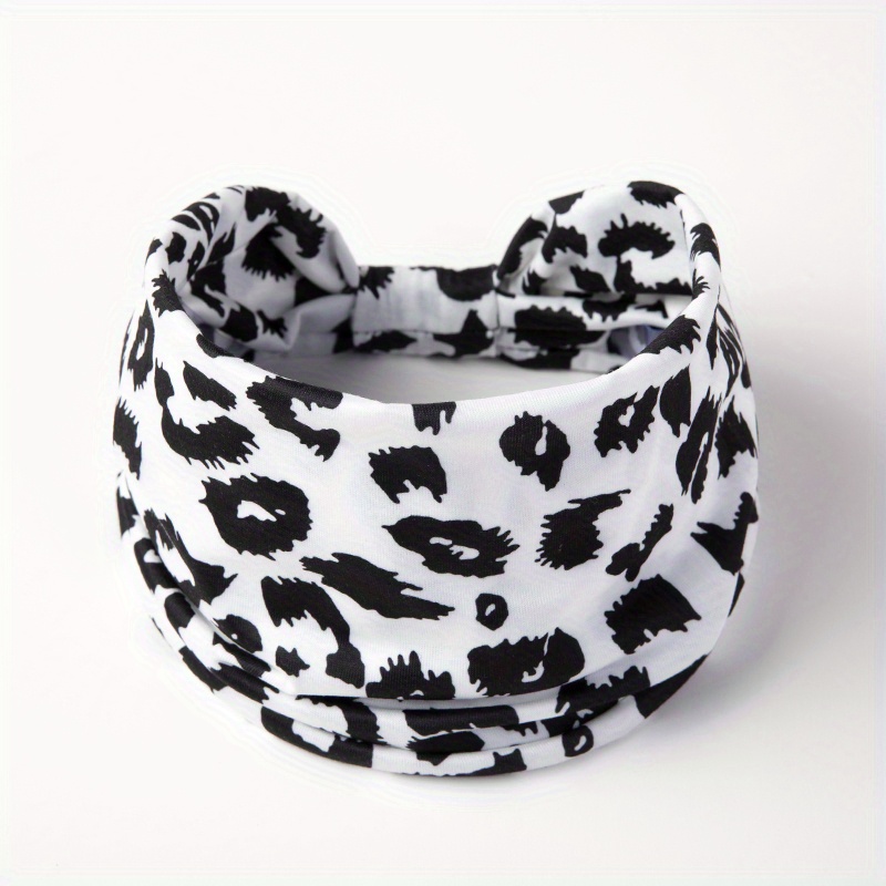 Y2K Leopard Prints Knotted Headband Colorful Sports Sweatband