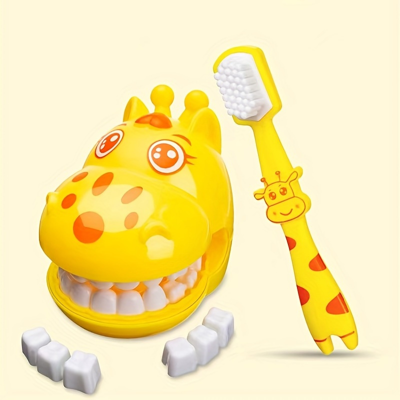 TEMU Interactive And Fun Detachable Teeth Model For Children's Cognitive Toys, Doctor Toy Giraffe With Small Teeth Parts