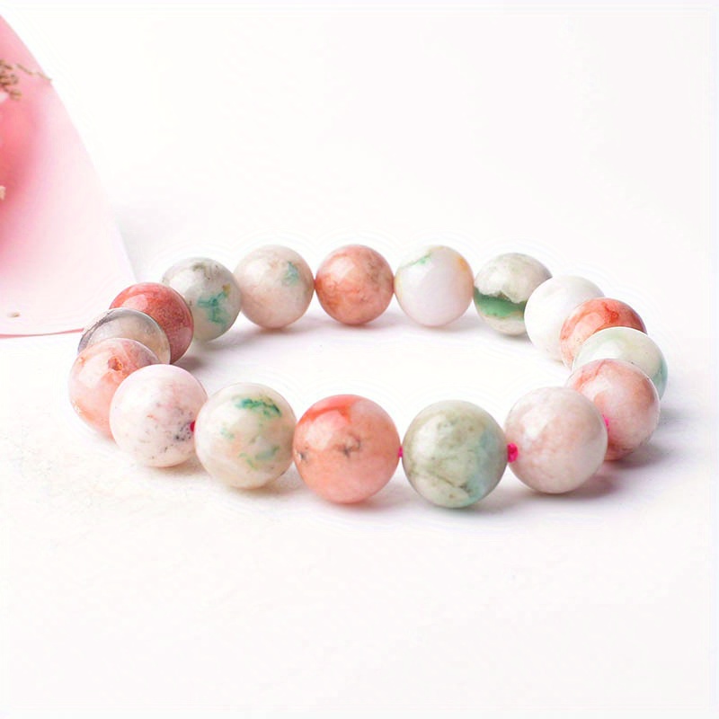 1pc,Hand-made ,Fashion Simple Natural Rainbow Agate Crystal Stone Bracelet Healing Quartz Yoga ,Fathers Day Mom Anniversary Best Perfect New Unique