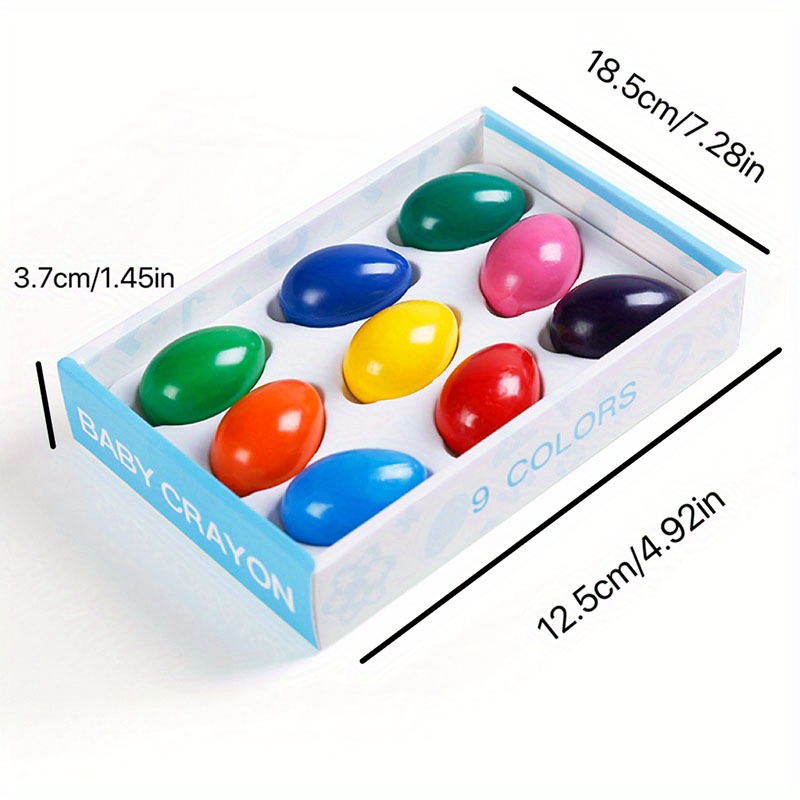 Crayones para niños pequeños 9 piezas Forma de huevo lavable no tóxico--  BANYUO Electrónica