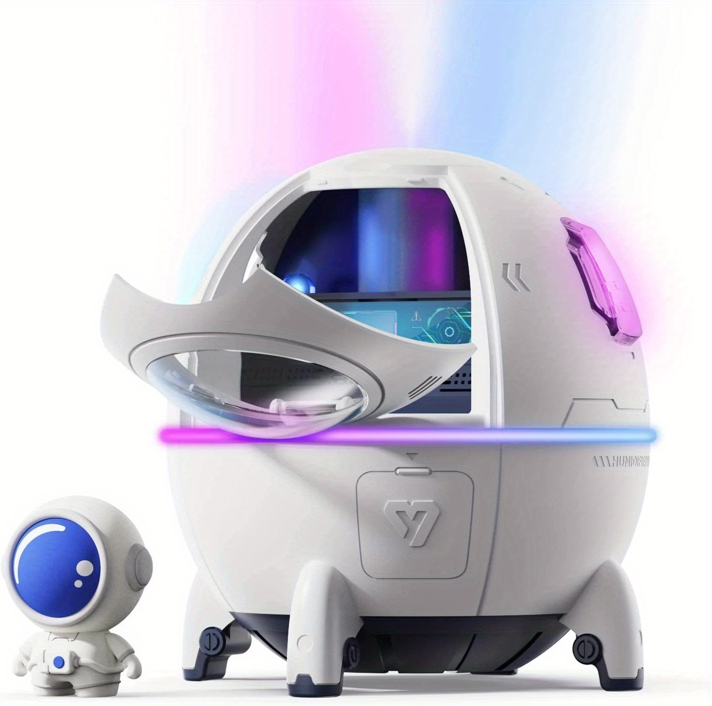portable astronaut humidifier with led light and aroma diffuser usb powered for clean and hydrated air details 6