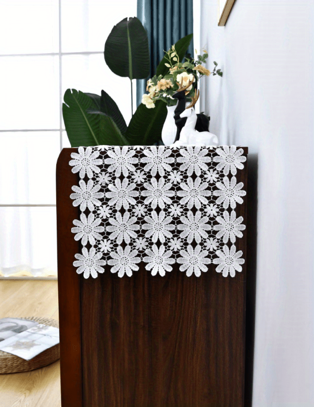 1pc Flower Lace Design Runner Tavolo Runner Tavola Dresser - Temu